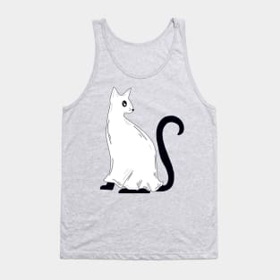 Mystery Ghost Cat With Dark Gray Background Tank Top